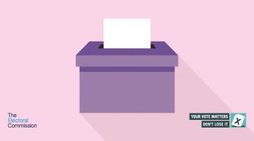 Graphic with a ballot box